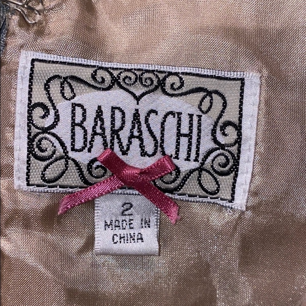 Anthropologie Baraschi Grey Dress Floral Neckline - Picture 5 of 5